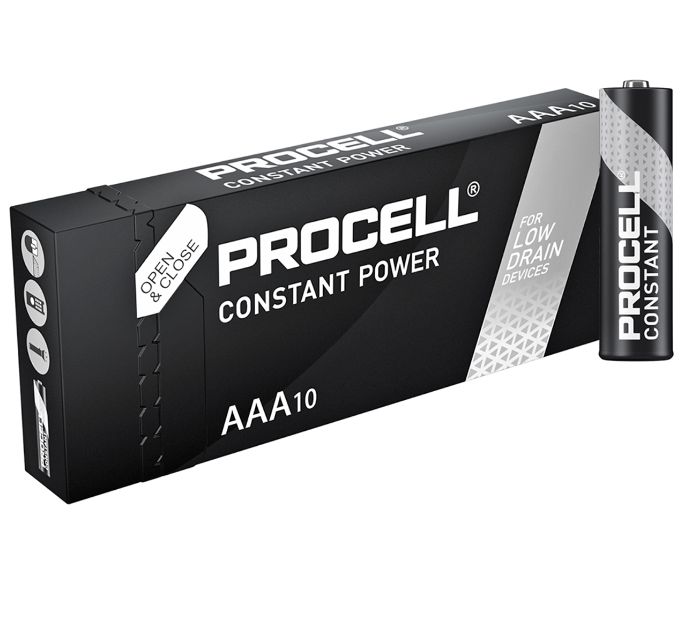 cod. BATT-DUR-MNPRO-CON-10  Batterie MINISTILO Duracell Procell CONSTANT PC2400 AAA pack da 10...