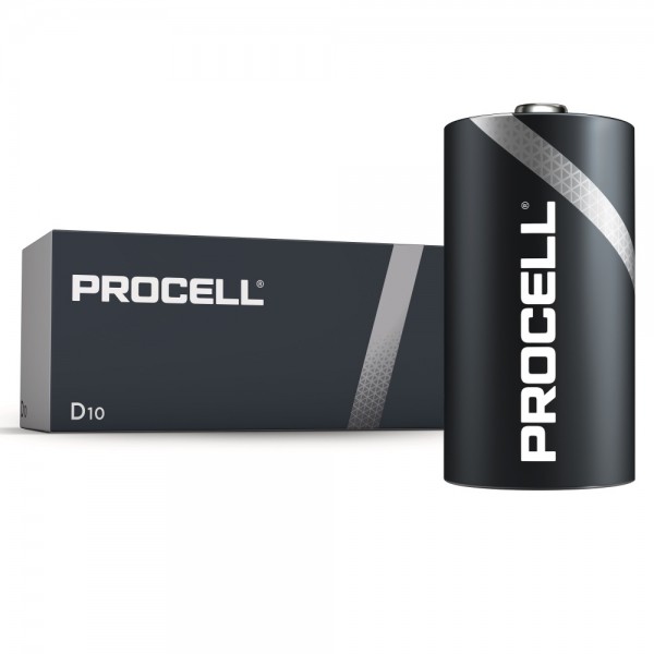 cod. BATT-DUR13-PRO10  Batterie TORCIA Duracell Procell MN1300 1.5v D LR20 - pack da 10...