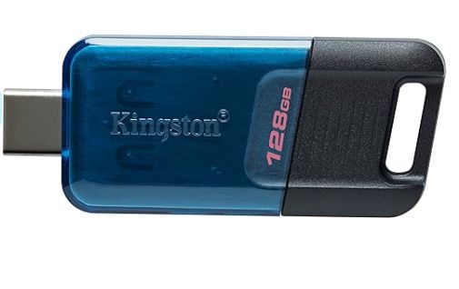cod. ACC-PENKINDT80M-128GB  PEN DRIVE USB-C Flash Kingston DT80M 3.2 128GB...