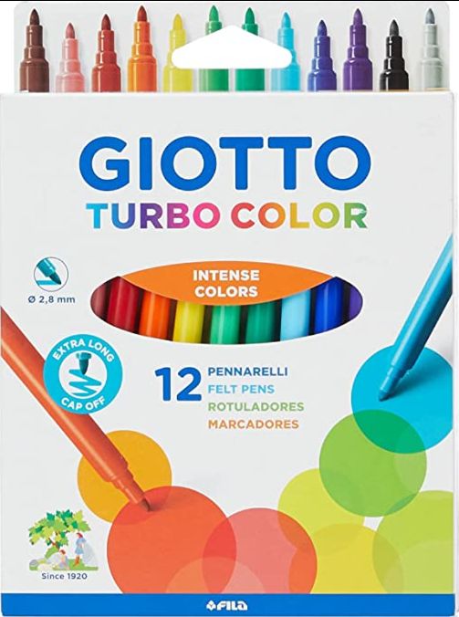 Acquista pennarelli giotto turbo color fila - punta 2,8mm - astuccio 12  colori online su FLY-TECH